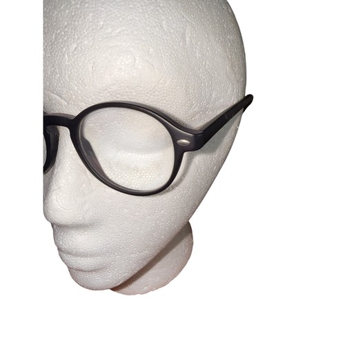 Matte black round eyeglasses - round,